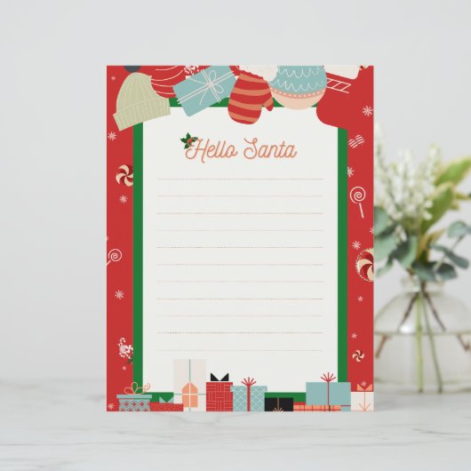 Gepersonaliseerde groet Brief aan de Kerstman (Staand voorkant)