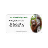 Gepersonaliseerde Groet Reces voor Orang-oetans Etiket (Voorkant)