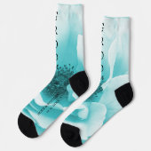 Gepersonaliseerde GROOM Abstracte Blauw & Witte Bl Sokken (Links)
