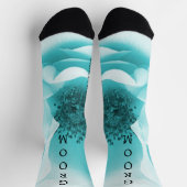 Gepersonaliseerde GROOM Abstracte Blauw & Witte Bl Sokken (Top)