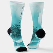 Gepersonaliseerde GROOM Abstracte Blauw & Witte Bl Sokken (Gebogen)
