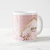 Gepersonaliseerde Groom Coffee Mok – Blush & Gold (Voorkant rechts)