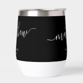 Gepersonaliseerde Groom Elegant Zwart Wit Kalligra (Links)