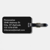 Gepersonaliseerde Groom en Bride met Zwarte Stripe Bagagelabel (Achterkant horizontaal)