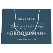 Gepersonaliseerde Groomsman Blauw Dank u Groot Cadeauzakje (Voorkant)