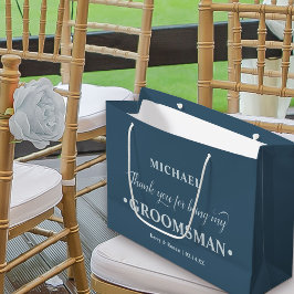 Gepersonaliseerde Groomsman Blauw Dank u Groot Cadeauzakje