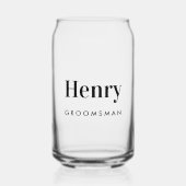 Gepersonaliseerde Groomsman Bruiloft Blikvorm Glas (Voorkant)