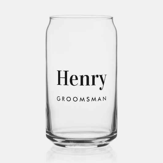Gepersonaliseerde Groomsman Bruiloft Blikvorm Glas (Voorkant)