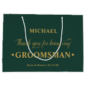 Gepersonaliseerde Groomsman Emerald Green Dank u Groot Cadeauzakje (Achterkant)