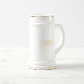 Gepersonaliseerde Groomsman Gift, 22oz Gold Beer S Bierpul (Voorkant rechts)