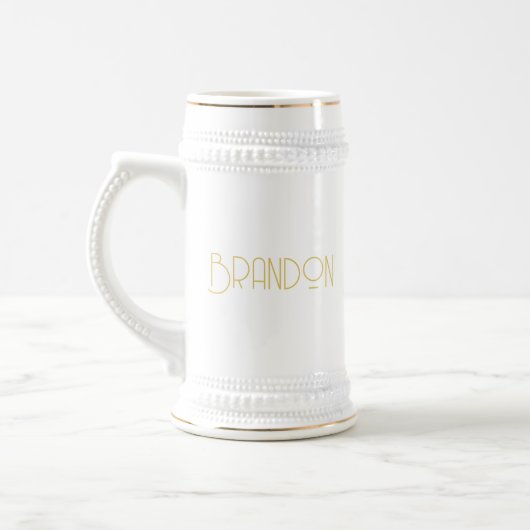 Gepersonaliseerde Groomsman Gift, 22oz Gold Beer S Bierpul (Links)