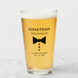 Gepersonaliseerde Groomsman Gift Modern Tuxedo Wed Glas