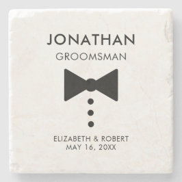 Gepersonaliseerde Groomsman Gift Modern Tuxedo Wed Stenen Onderzetter