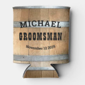 Gepersonaliseerde Groomsman Gift Rustic Bourbon Ba Blikjeskoeler (Voorkant)