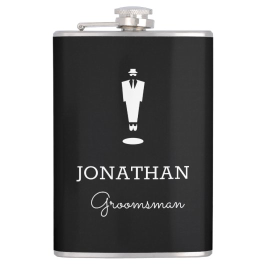 Gepersonaliseerde Groomsman Gift Wedding Party Bla Heupfles (Voorkant)