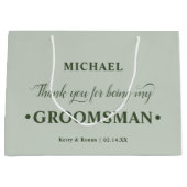 Gepersonaliseerde Groomsman Green Bedankt Groot Cadeauzakje (Voorkant)