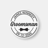 Gepersonaliseerde Groomsman met naam en trouwdatum Magneet (Voorkant)