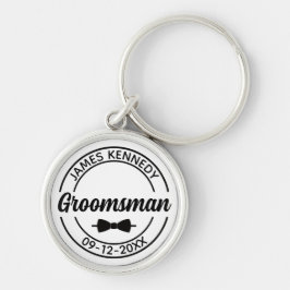 Gepersonaliseerde Groomsman met naam en trouwdatum Sleutelhanger