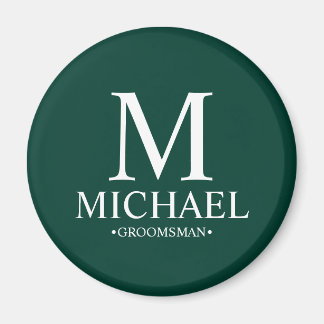 Gepersonaliseerde Groomsman Naam en Monogram Magneet