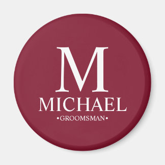 Gepersonaliseerde Groomsman Naam en Monogram Magneet