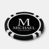 Gepersonaliseerde Groomsman Naam en Monogram Poker Chips (Enkel)