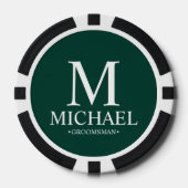 Gepersonaliseerde Groomsman Naam en Monogram Poker Chips (Voorkant)