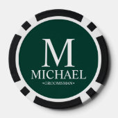 Gepersonaliseerde Groomsman Naam en Monogram Poker Chips (Achterkant)