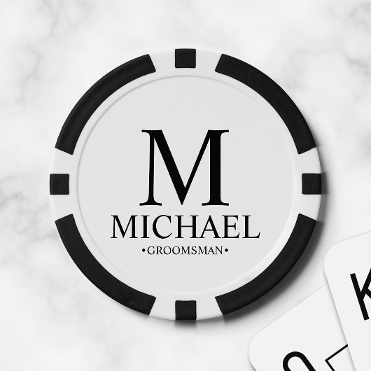 Gepersonaliseerde Groomsman Naam en Monogram Poker Chips