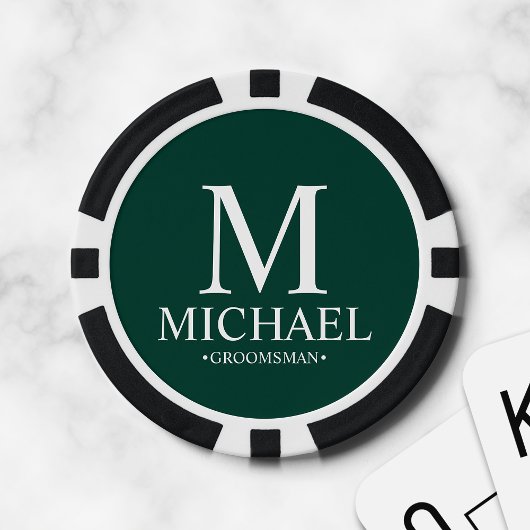 Gepersonaliseerde Groomsman Naam en Monogram Poker Chips
