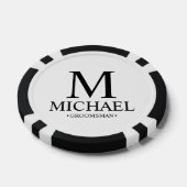 Gepersonaliseerde Groomsman Naam en Monogram Poker Chips (Enkel)