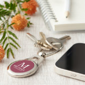 Gepersonaliseerde Groomsman Naam en Monogram Sleutelhanger (Zijkant)