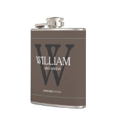 Gepersonaliseerde Groomsman Name Tan Wedding Flask Heupfles (Links)