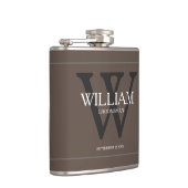Gepersonaliseerde Groomsman Name Tan Wedding Flask Heupfles (Rechts)