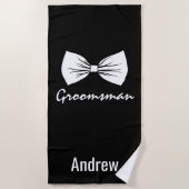 Gepersonaliseerde Groomsman Strandlaken (Voorkant)