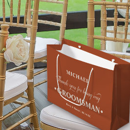 Gepersonaliseerde Groomsman Terracotta Dank u Groot Cadeauzakje