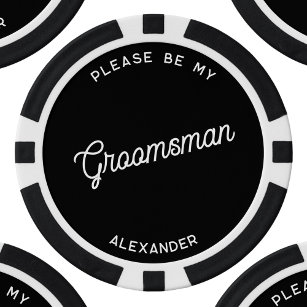 Gepersonaliseerde Groomsman voorstel Poker Chips