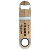 Gepersonaliseerde Groomsman Whiskey Barrel Speed Flessenopener (Achterkant)