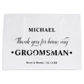 Gepersonaliseerde Groomsman zwart-wit dank u Groot Cadeauzakje (Voorkant)