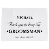 Gepersonaliseerde Groomsman zwart-wit dank u Groot Cadeauzakje (Achterkant)