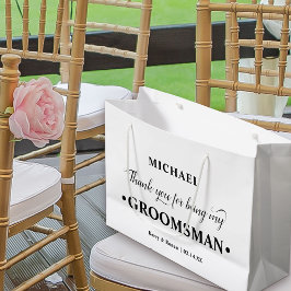 Gepersonaliseerde Groomsman zwart-wit dank u Groot Cadeauzakje