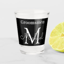 gepersonaliseerde groomsmannen zwart wit shot glas
