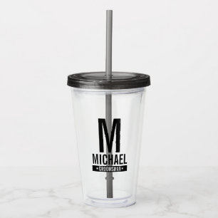 Gepersonaliseerde Groomsman's Monogram en Naam Acryl Drinkbeker