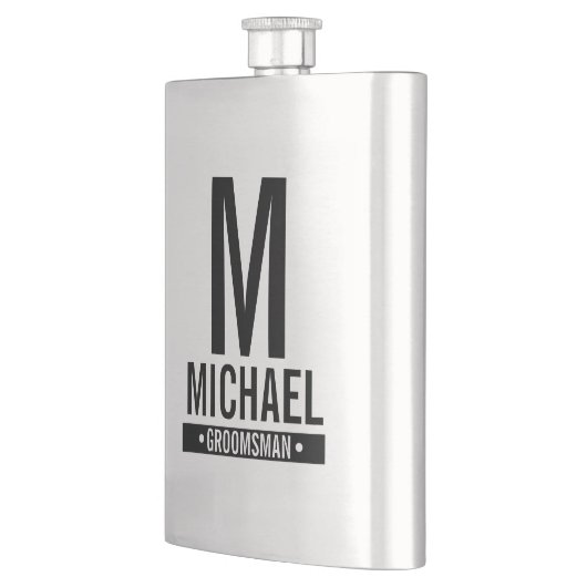 Gepersonaliseerde Groomsman's Monogram en Naam Flacon (Links)