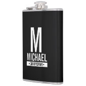 Gepersonaliseerde Groomsman's Monogram en Naam Heupfles (Links)