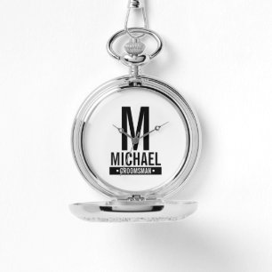 Gepersonaliseerde Groomsman's Monogram en Naam Horloge
