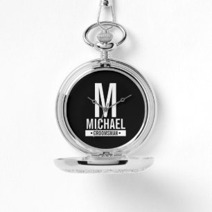 Gepersonaliseerde Groomsman's Monogram en Naam Horloge