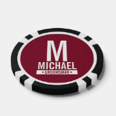 Gepersonaliseerde Groomsman's Monogram en Naam Poker Chips (Enkel)