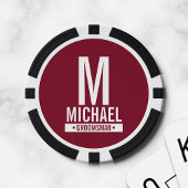Gepersonaliseerde Groomsman's Monogram en Naam Poker Chips