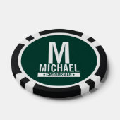 Gepersonaliseerde Groomsman's Monogram en Naam Poker Chips (Enkel)