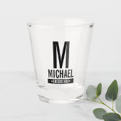 Gepersonaliseerde Groomsman's Monogram en Naam Shot Glas